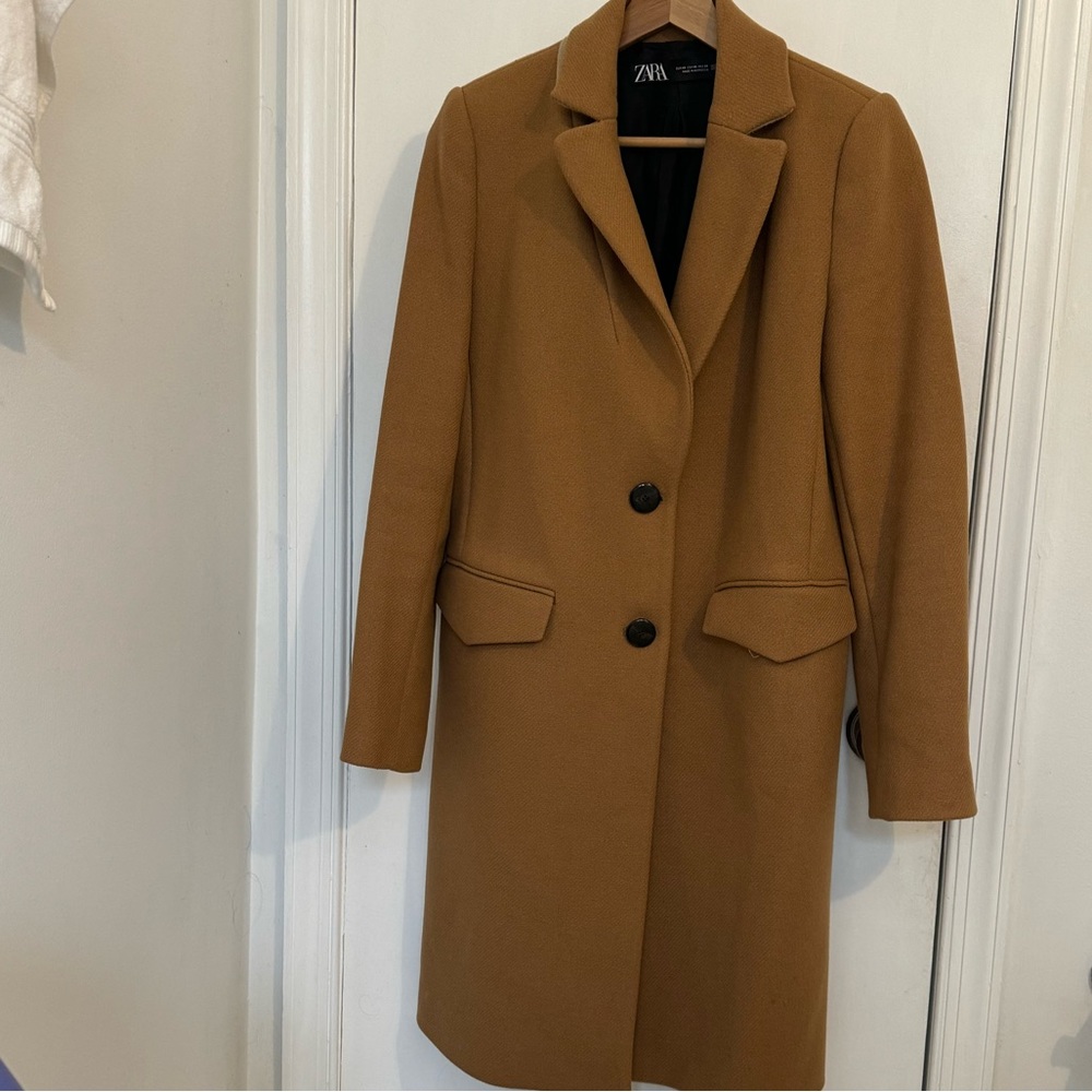 Preowned Zara camel coat, size XS